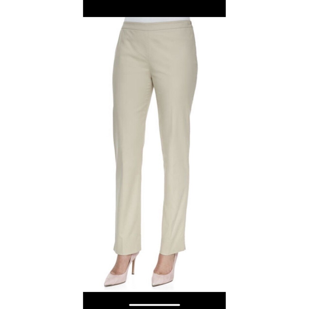 Lafayette 148 New York Women's Pants Bleeker Khaki Wool Stretch Size 4 NWT